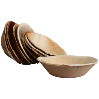 10x Runde Schale aus Palmblatt Größe 12,5 cm