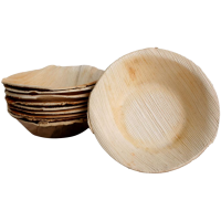 10x Runde Schale aus Palmblatt Größe 12,5 cm