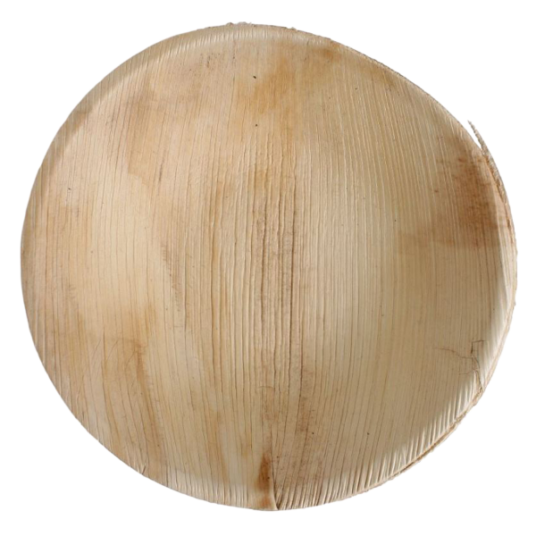 10x Runde Schale aus Palmblatt Größe 15,5 cm