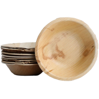 10x Runde Schale aus Palmblatt Größe 18,5 cm