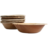 10x Runde Schale aus Palmblatt Größe 18,5 cm