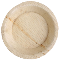 10x runder Teller aus Palmblatt Größe 15 cm