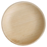 10x runder Teller aus Palmblatt Größe 18 cm