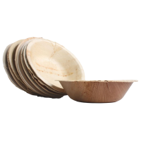 30x Runde Schale aus Palmblatt Größe 18,5 cm
