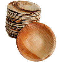 50x Runde Schale aus Palmblatt Größe 11,5 cm
