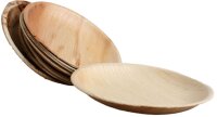 50x runder Teller aus Palmblatt Größe 18 cm