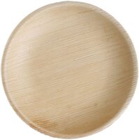 50x runder Teller aus Palmblatt Größe 18 cm