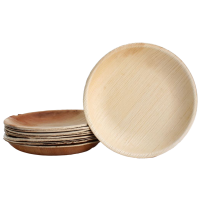 50x runder Teller aus Palmblatt Größe 18 cm