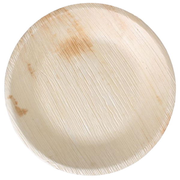 50x runder Teller aus Palmblatt Größe 23 cm