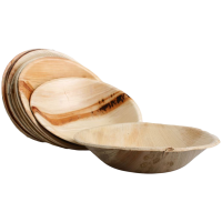 100x Runde Schale aus Palmblatt Größe 15,5 cm