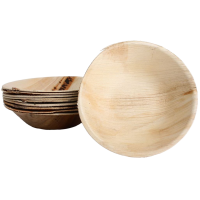 100x Runde Schale aus Palmblatt Größe 15,5 cm
