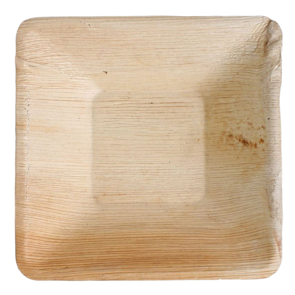 100x eckige Schale aus Palmblatt Größe 18 x 18 cm