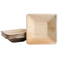 100x eckige Schale aus Palmblatt Größe 18 x 18 cm