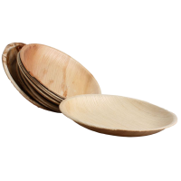 100x runder Teller aus Palmblatt Größe 18 cm