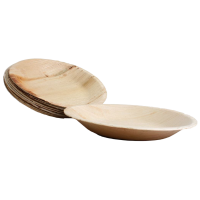100x runder Teller aus Palmblatt Größe 23 cm
