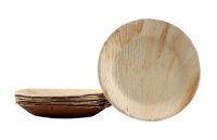 10x runder Teller aus Palmblatt Größe 25 cm