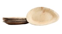30x ovaler Teller aus Palmblatt Größe 26 cm