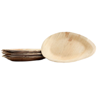 50x ovaler Teller aus Palmblatt Größe 26 cm