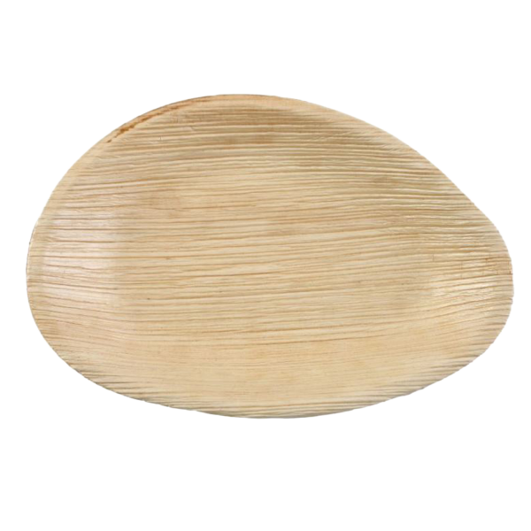 100x ovaler Teller aus Palmblatt Größe 26 cm