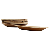 100x ovaler Teller aus Palmblatt Größe 26 cm