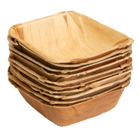Viereckige Schale aus Palmblatt Größe 14 x 14...