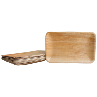 Rechteckige Teller aus Palmblatt 15 x 23 cm Versch. Mengen