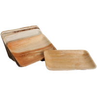 Rechteckige Teller aus Palmblatt 15 x 23 cm Versch. Mengen
